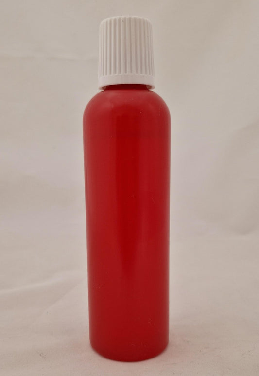 Rundflasche 250 ml – rot, PVC, Gewinde RD25, 22g.
