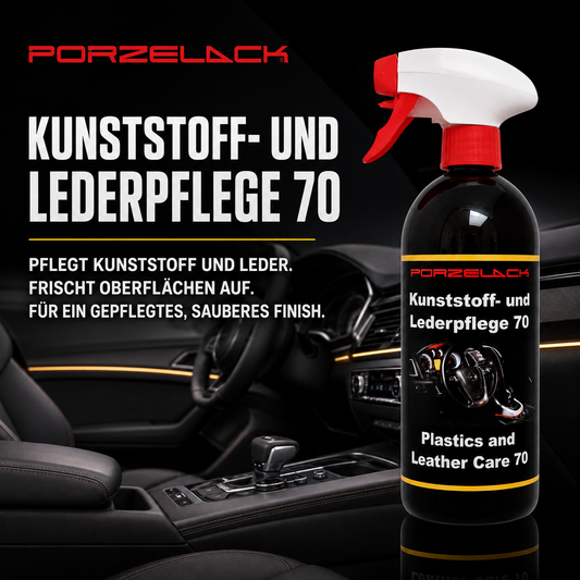 PORZELACK Kunststoff- & Lederpflege 70 für Kunststoff, Leder und Fahrzeuginnenraum