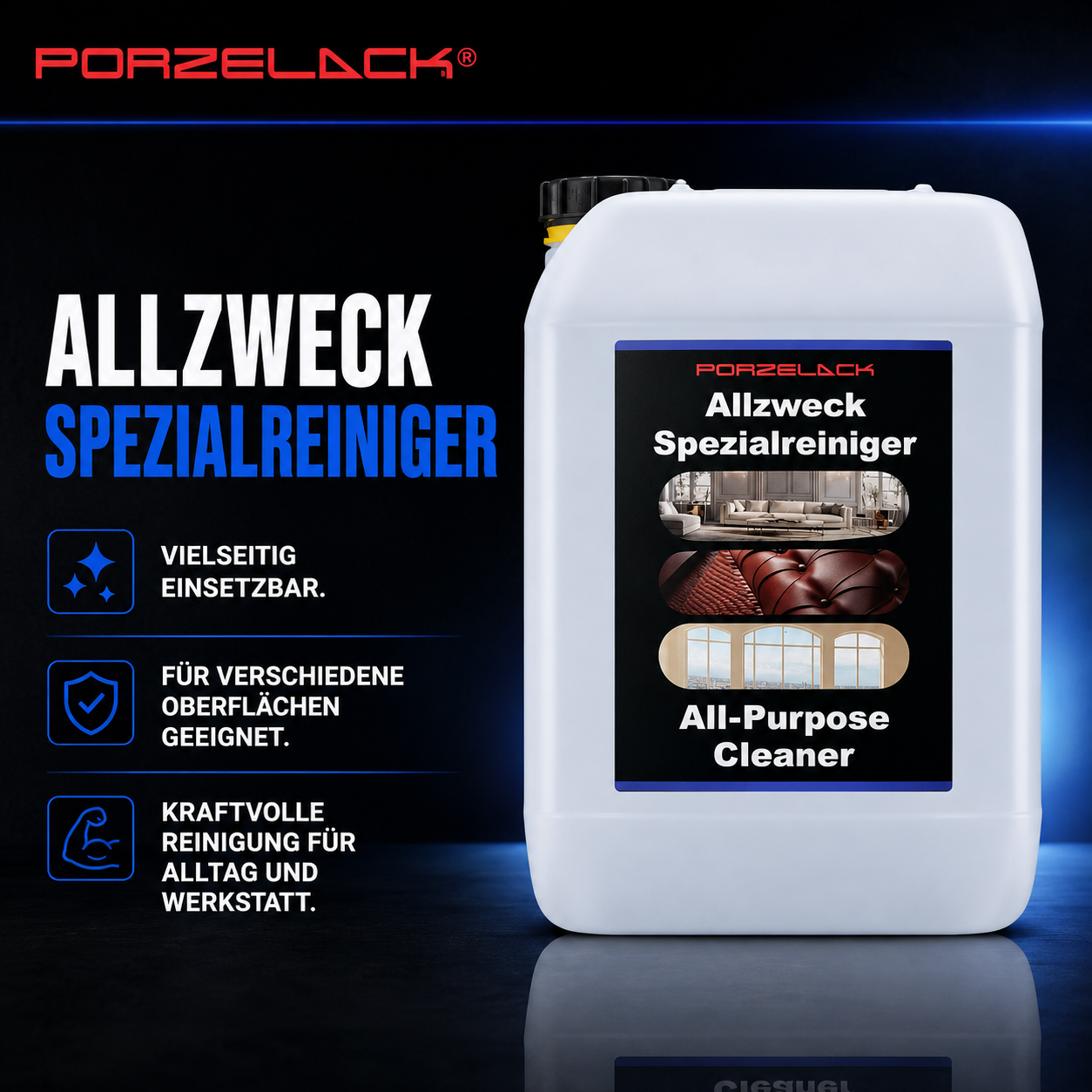 PORZELACK Allzweck Spezialreiniger Konzentrat gegen Öl, Fett und Schmutz