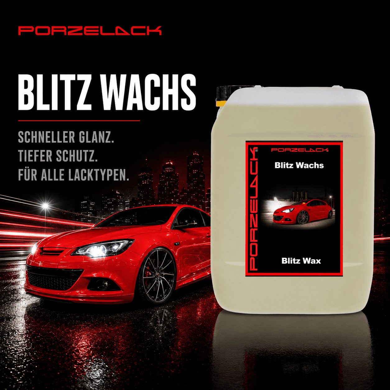 PORZELACK Blitz Wachs mit Carnaubawachs für langanhaltenden Lackschutz