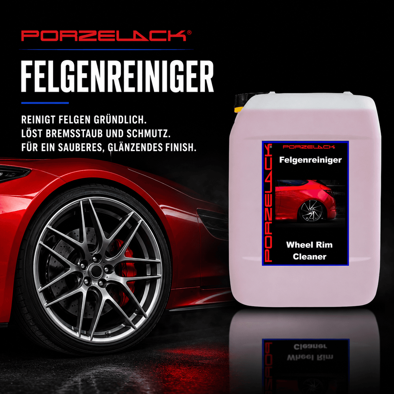 PORZELACK Felgenreiniger gegen Bremsstaub und Straßenschmutz