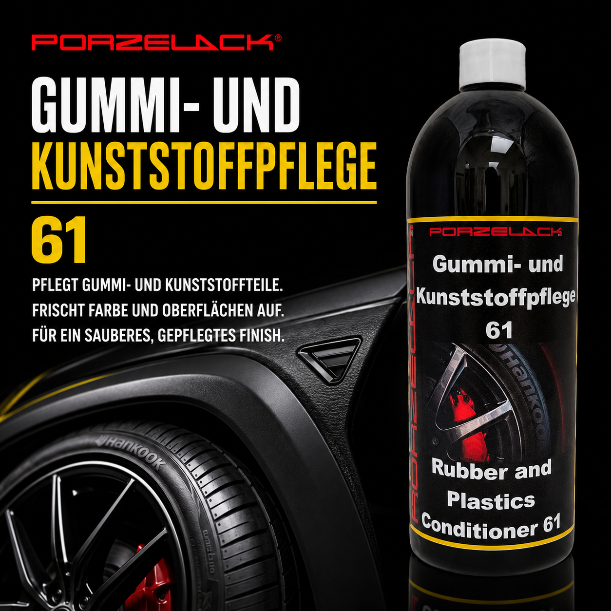 PORZELACK Gummi- & Kunststoffpflege 61 für Autopflege und Fahrzeugpflege