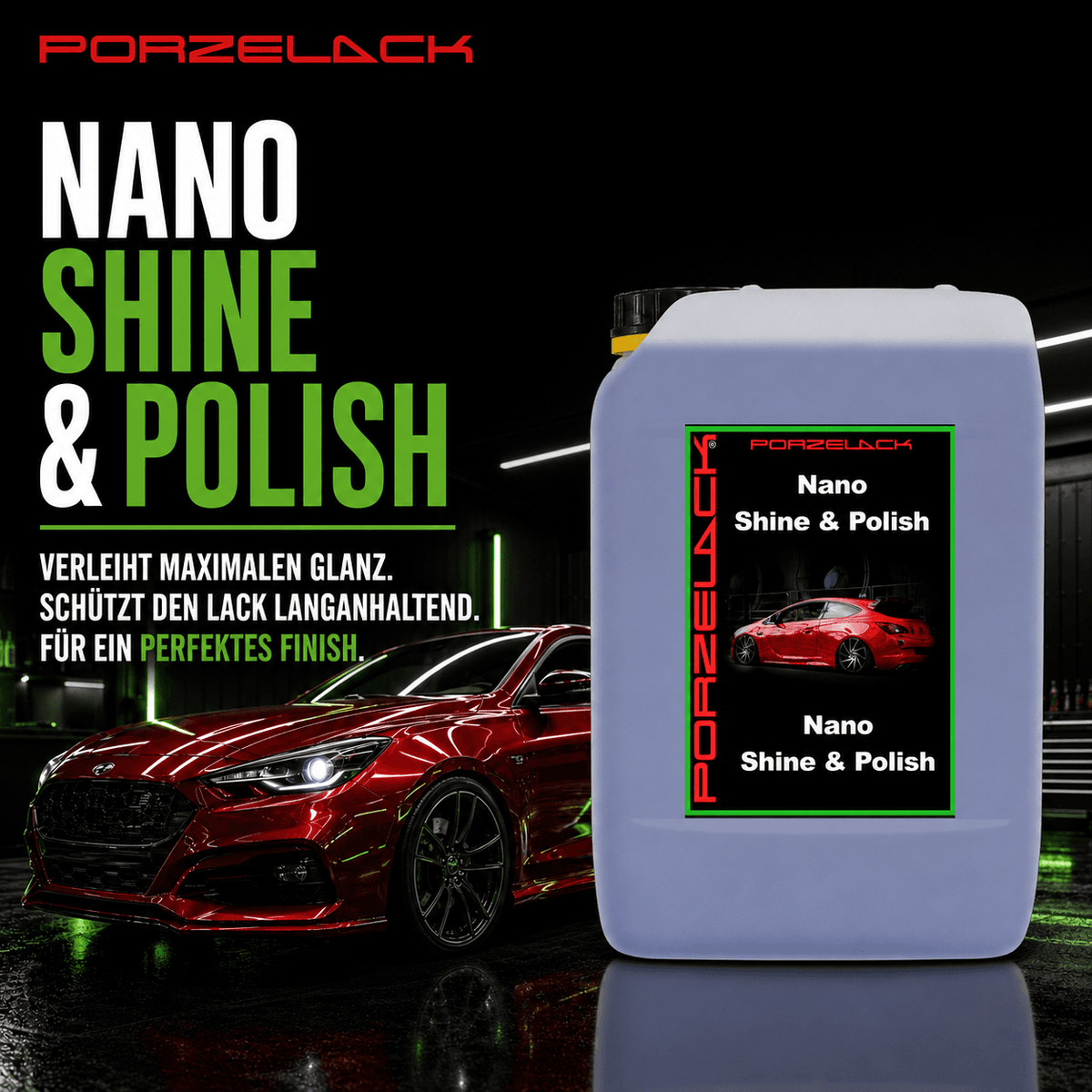 PORZELACK Nano Shine & Polish mit Carnaubawachs für Fahrzeuglacke