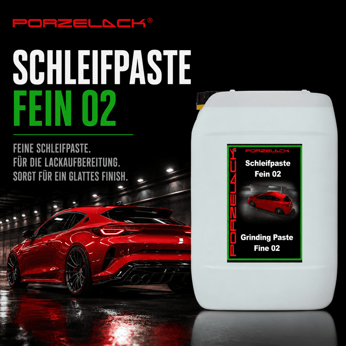 PORZELACK Schleifpaste Fein 02 zur professionellen Autopflege und Lackaufbereitung
