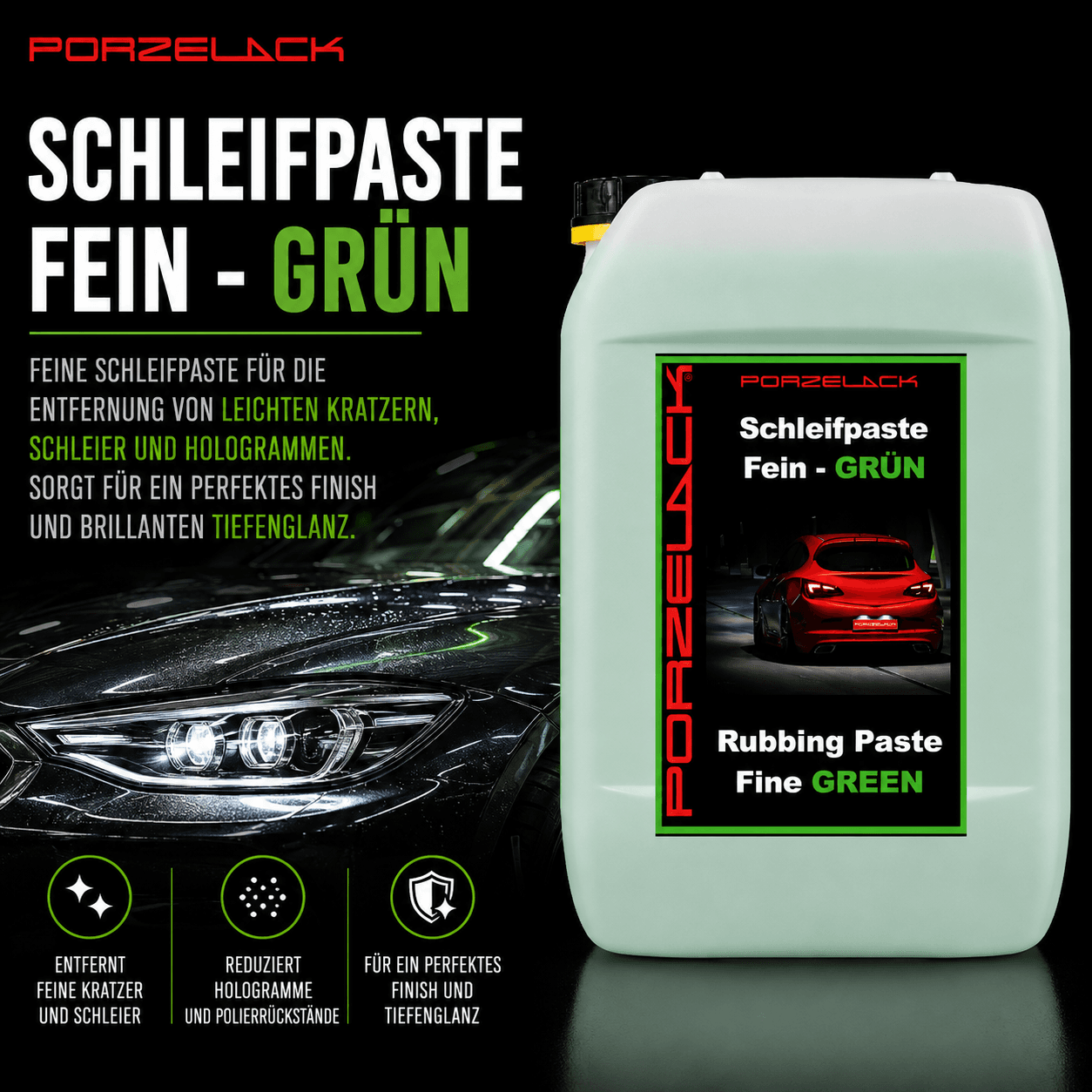 PORZELACK Schleifpaste Fein Grün zur Entfernung feiner Kratzer