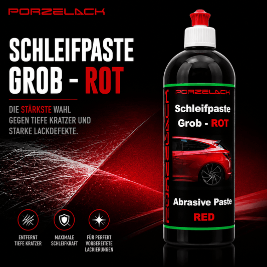 PORZELACK Schleifpaste Rot Grob für professionelle Fahrzeugaufbereitung
