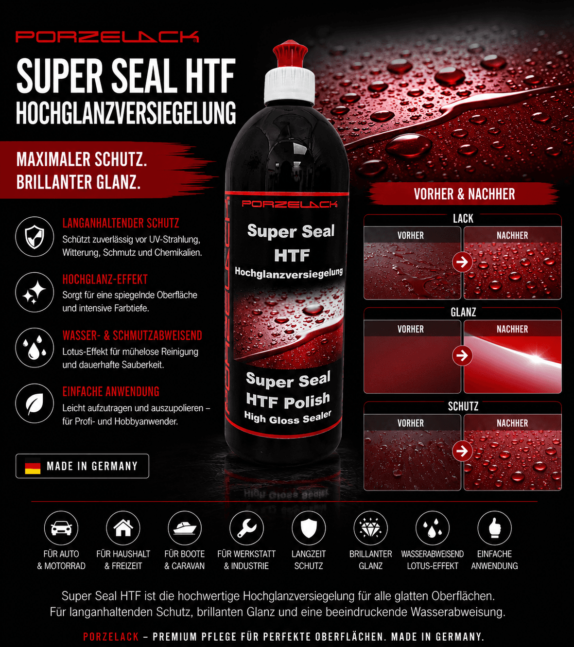 Super Seal HTF Autopflege für Profis mit glänzendem Ergebnis.