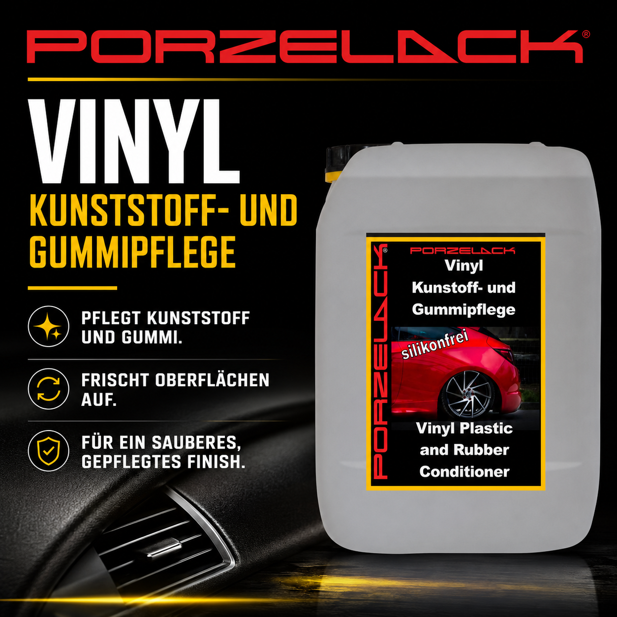 Silikonfreie Kunststoff- und Gummipflege für Auto Innen und Außen